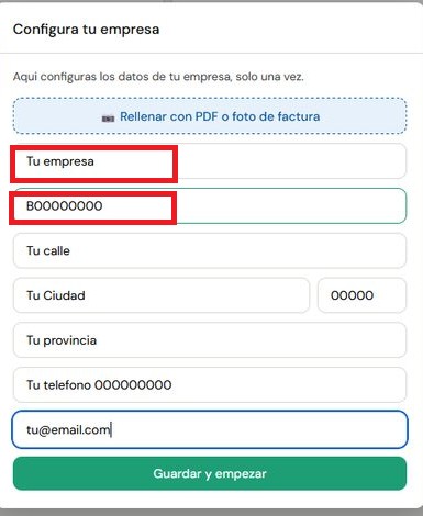 Nombre y CIF