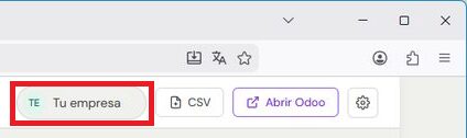 Empresa configurada arriba