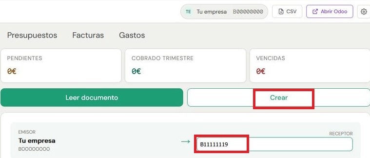 Escribir el CIF del cliente