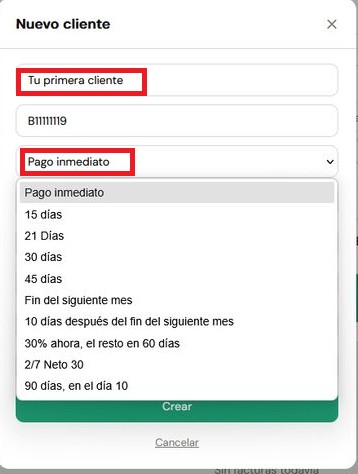 Nombre y forma de pago